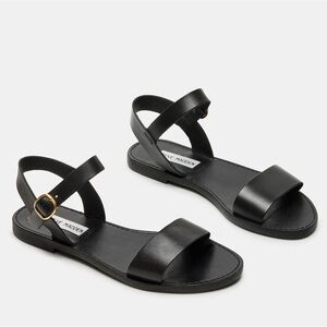 Steve Madden DONDDI Black Leather Sandal
